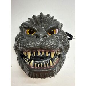 Godzilla Plastic Costume Mask Halloween Cosplay Kaiju Monster Black Grey Glossy